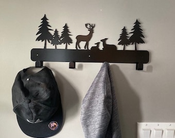 Coat Rack, Deer coat Hooks, Moose Coat Rack, Bear Coat Rack, Wildlife Decor, Woodland Decor, Towel Hooks, Entry Coat Rack, Metal Coat Hanger