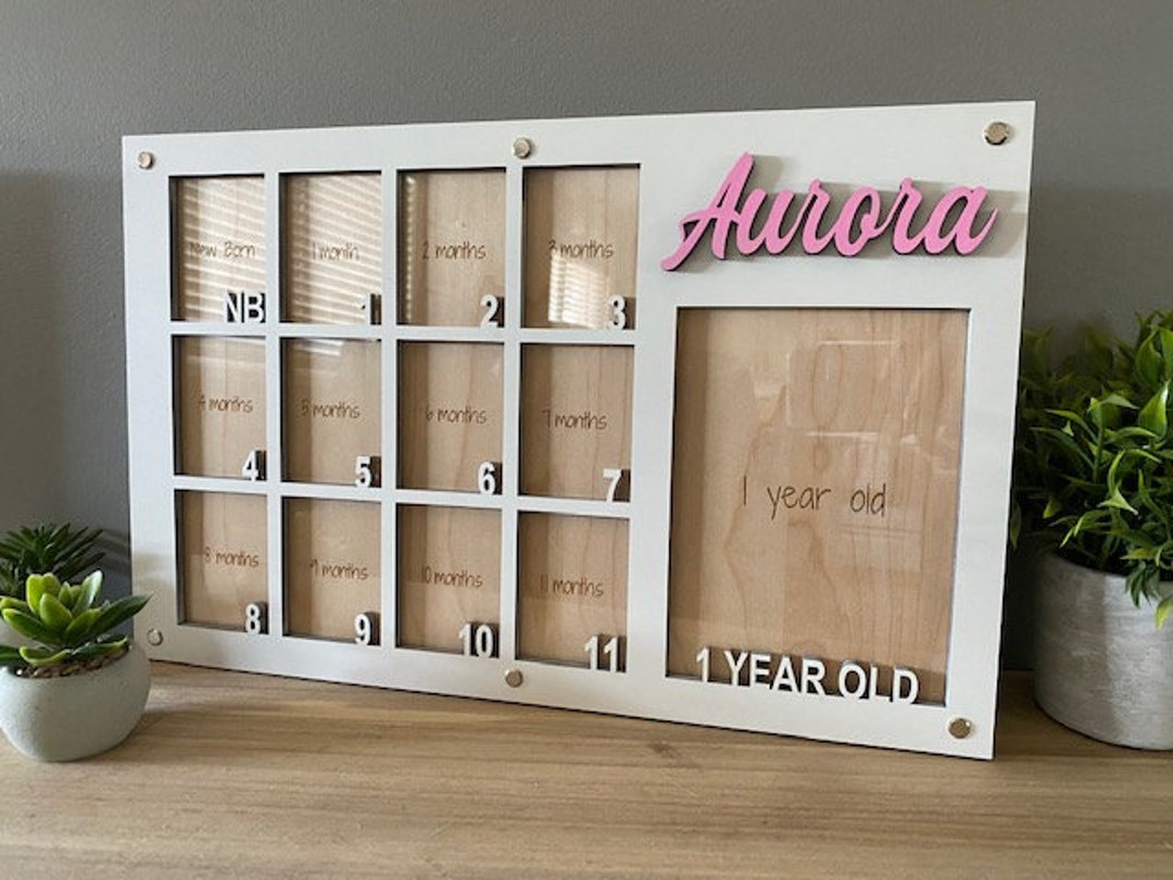 Baby First Year Picture Frame, Personalized Baby Photo Frame, Photo