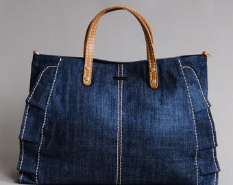 Coach Poppy Navy Denim Signature Optic Shoulder Glam Tote Bag - Etsy