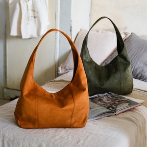 Eco Wildleder Hobo Tasche für Frauen, Slouchy Schultertasche, Leichte Große Schulter Tasche, Arbeitstasche