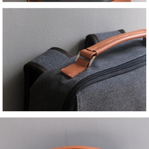 Canvas Backpack (Mustard), 16 Inch Laptop Backpack, Multi Pockets, Air Mesh Padded Strap, Canvas Rucksack, Back to School, Work Bag image 8