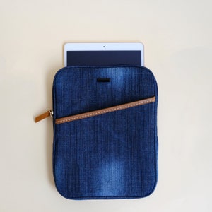 Denim iPad Case/ iPad Pouch, Tablet Sleeve for iPad Air, iPad mini 4/5/6, iPad 7/8/9/10
