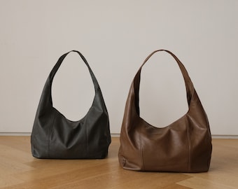 Sac hobo en cuir écologique pour femme, grand sac à bandoulière pour femme