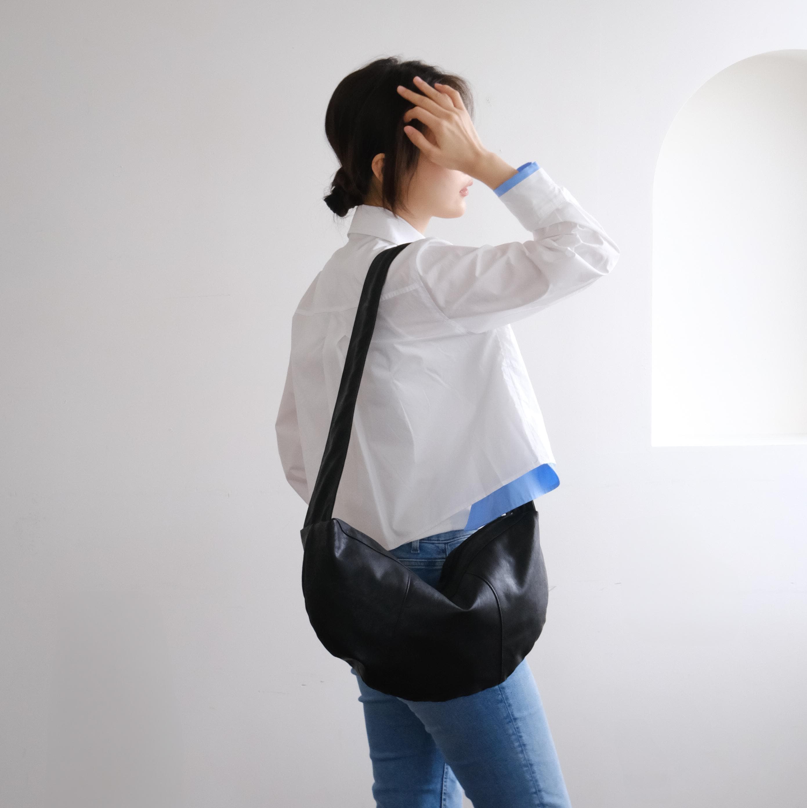 Leather Half Moon Handbags - Etsy
