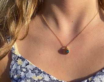 CUSTOM initial necklaces with gem