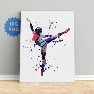 Dancing wall art, Dance room decor, Dancer print, Dancing girl silhouette, Dance artwork, Dance sublimation designs