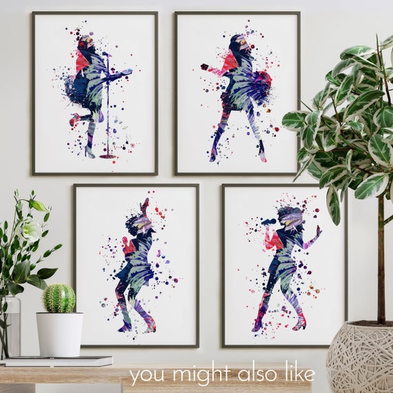Girl Singing Print, Singer Gifts, Music Girl, Music Prints Wall