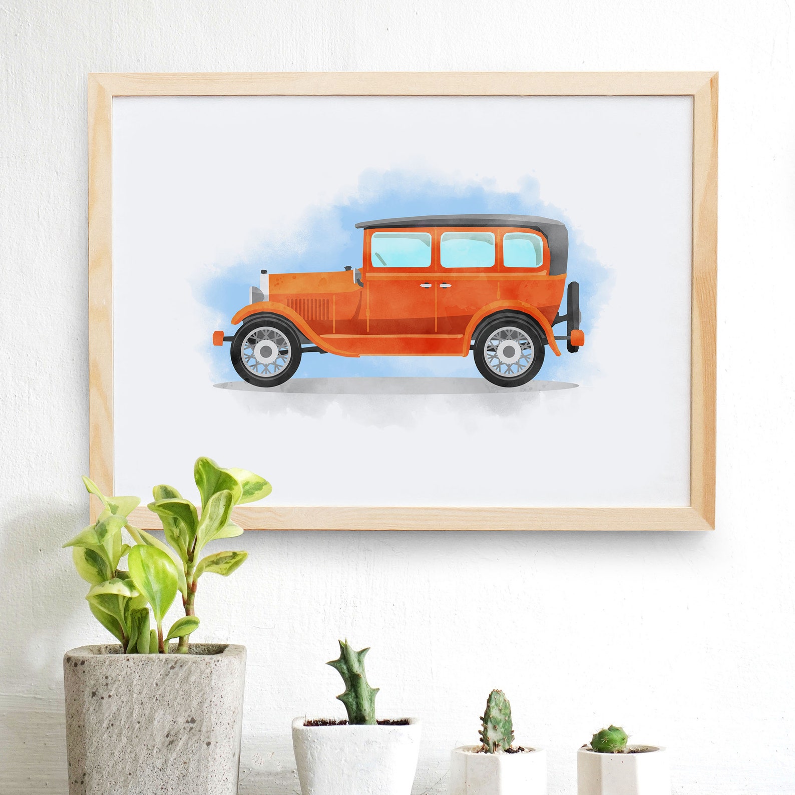 Old Car Wall Art Car Lovers Gift Antique Car Decor American | Etsy