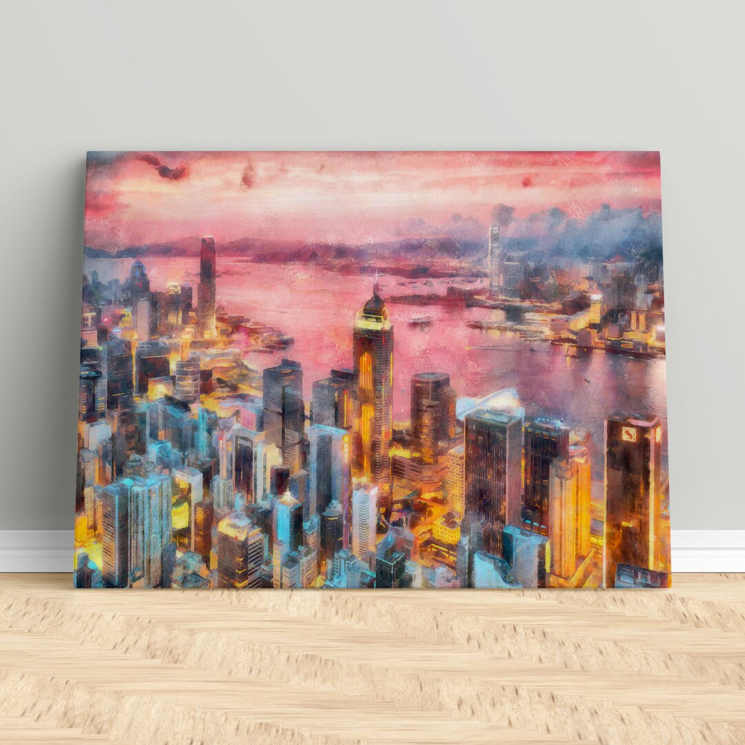 Hong Kong Print Hong Kong Wall Art Hong Kong Print Etsy