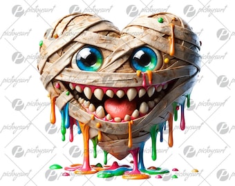 Egyptian mummy heart, Celebration of love, Valentine&#39;s Day, Smiling holiday gift PNG