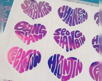stray kids vinyl name lightstick stickers