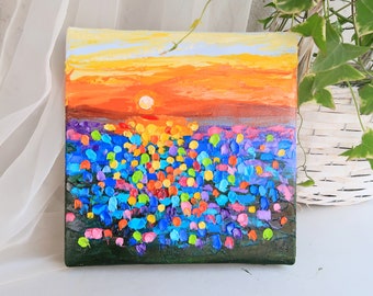 Toskana Gemälde auf Leinwand Lavendel Original Kunst ÖlGemälde Blumen Wandkunst kleines Kunstwerk Kunst über Dem Bett Kunst 8 von 8 von Julia Happy