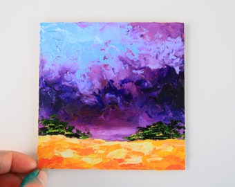 SturmGemälde Original Kunst Vermont Gemälde Regenwolke Kunstwerk Ölgemälde Wolken Wandkunst von Julia Happy Art