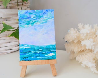 Segelboot Gemälde Original ACEO Kunstwerk Hawaii Seelandschaft Hawaii Maritime Wand Kunst Öl Malerei über Dem Bett Kunst von Julia Happy