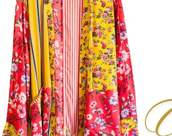 Artsy Kimono Shrug Abaya Duster Lounge wear Boho Beach Wear Summer Jacket Pockets Long Jacket Summer 24 Linen Abaya