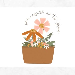 Tu m’inspires à grandir | Carte de vœux, Encouragement, Amitié