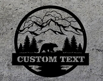 Metal Bear Sign Etsy