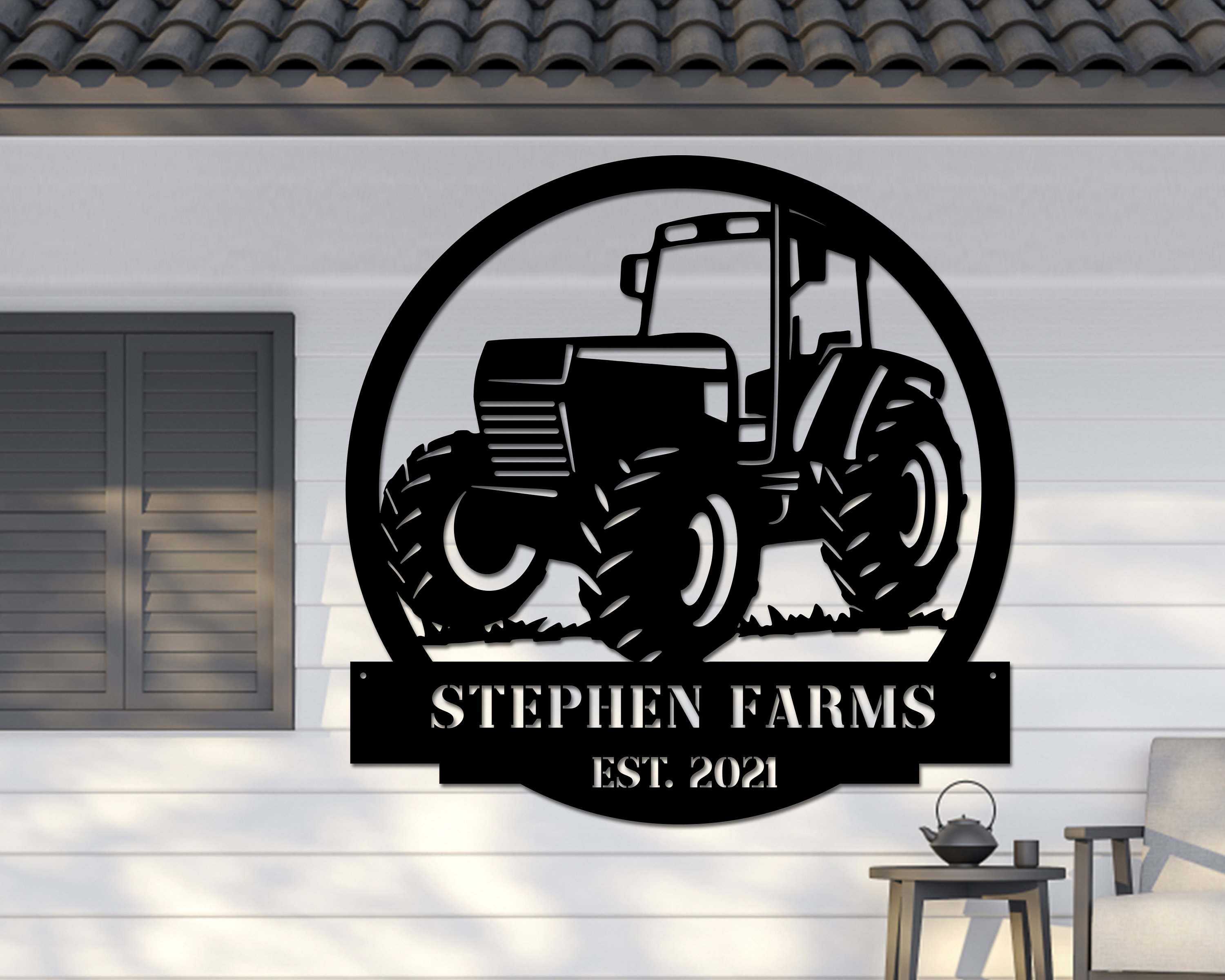 Metal Tractor Sign Farm Sign Metal Name Sign Door Hanger Etsy