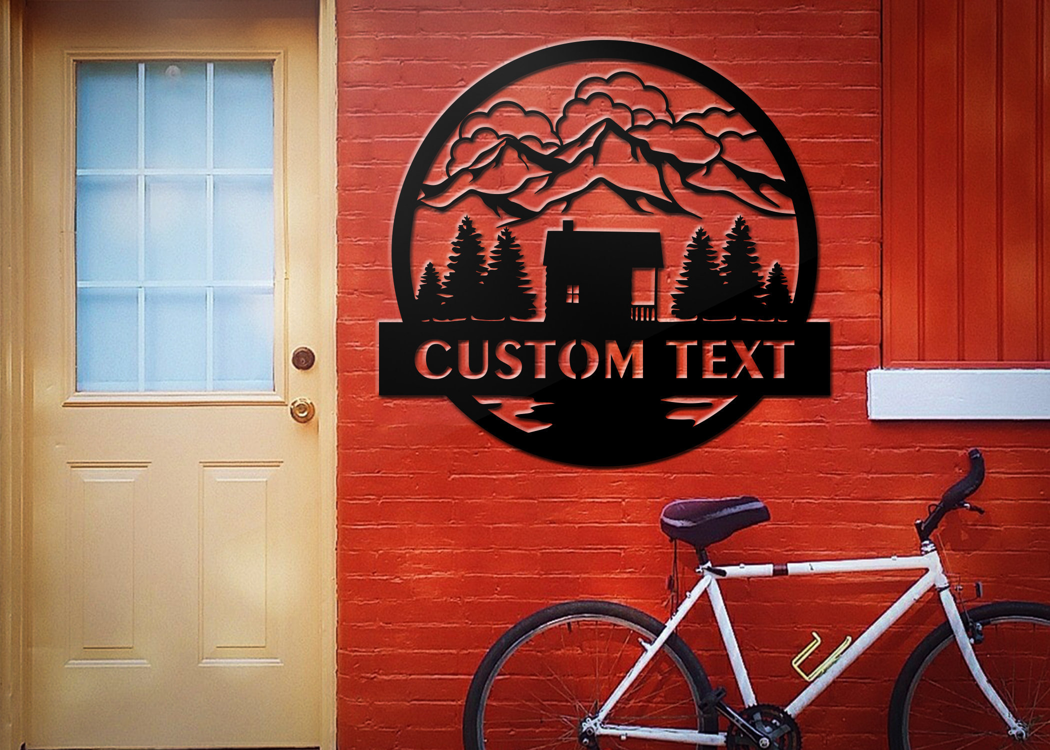 Cabin Metal Sign Cabin Metal Decor Cabin Family Name Sign Etsy