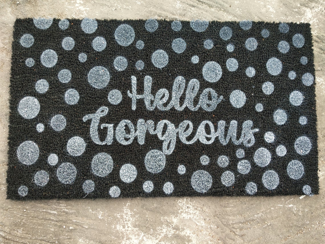 Plain Black Doormat Custom Black Doormat Housewarming Gift Etsy