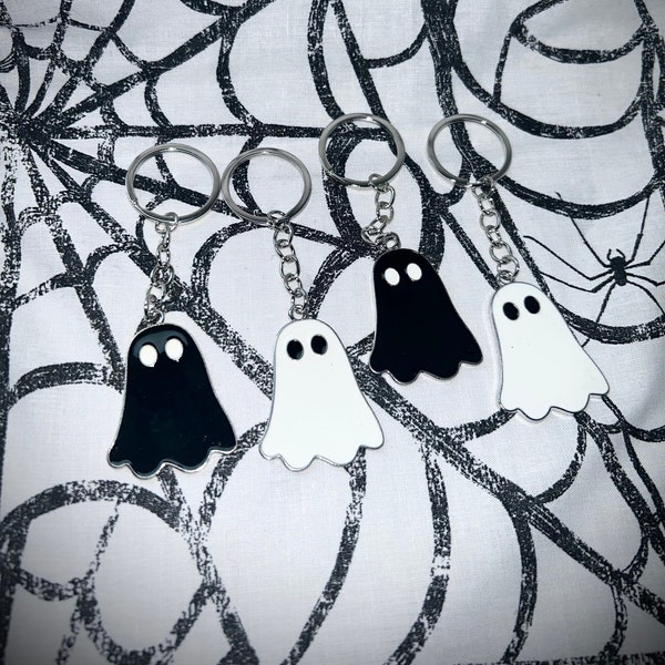 Ghost key ring matching keys gift set goth gothic halloween decor keychain birthday emo alt