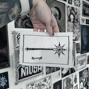 Naszywka „Morning Star” DIY - prostokątna naszywka do przyszycia w stylu tatuażu, gotycko-średniowieczna, alternatywna kurtka bojowa, ciężki metalowy łańcuch