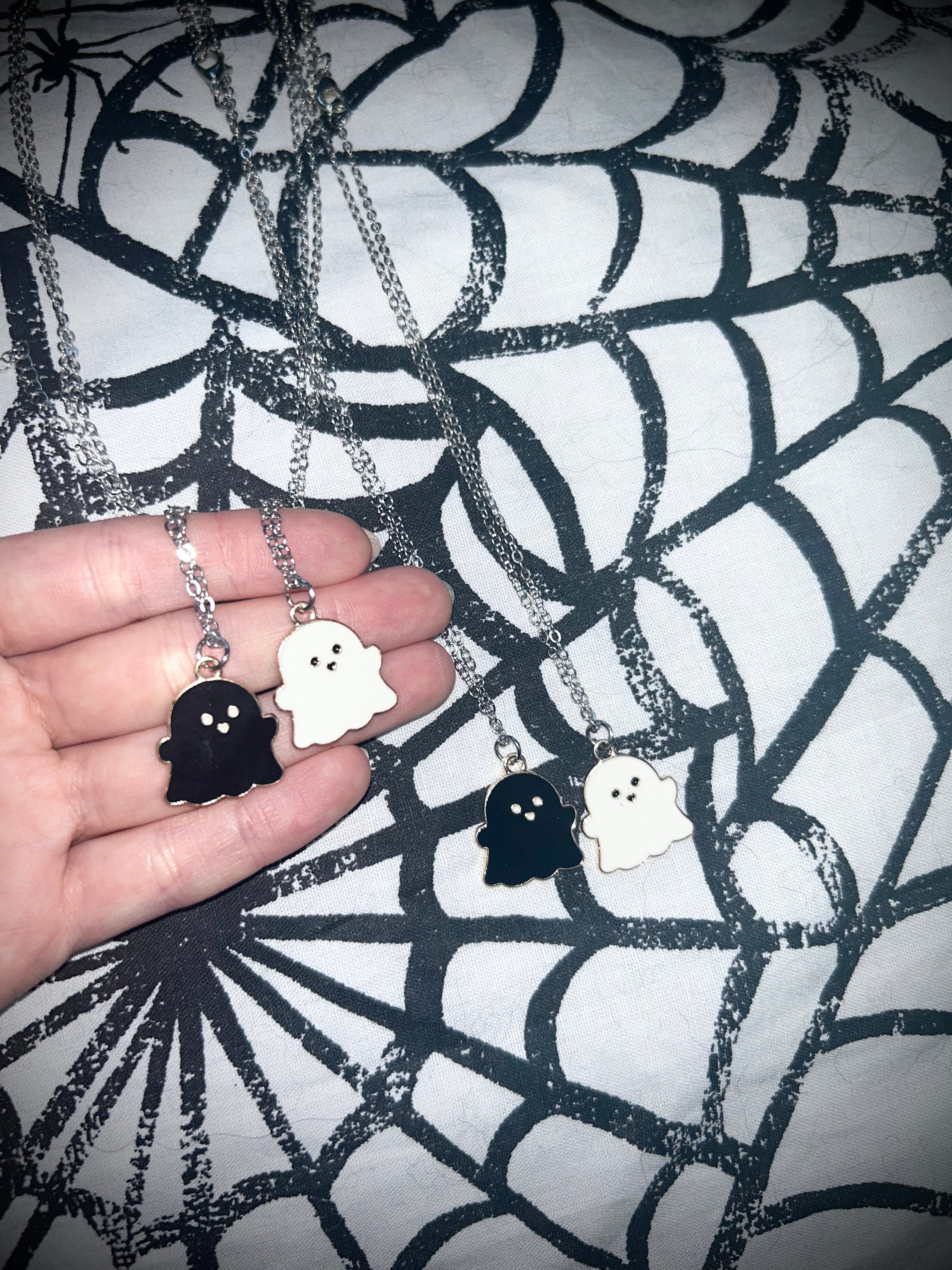 Ghost Necklace Matching Keys Gift Set Goth Gothic Halloween Decor ...