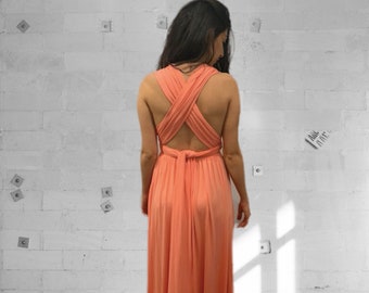 coral dresses long