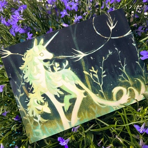 Große Postkarte - Grass Einhorn