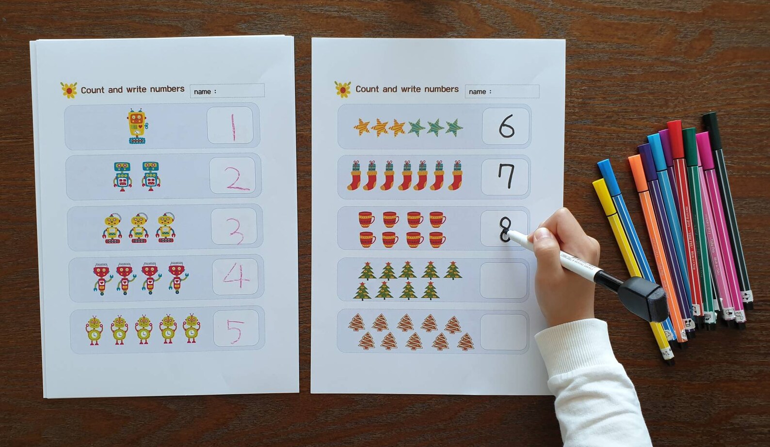 preschool math worksheets homeschool learning activity etsy