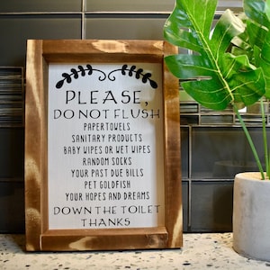 Please Don&#39;t Flush Sign | Outdoor Sign | Rv Sign | RV | Camping | Camping Sign | RV Rental Sign | Don&#39;t Flush | Bathroom Decor | RV Bathroom