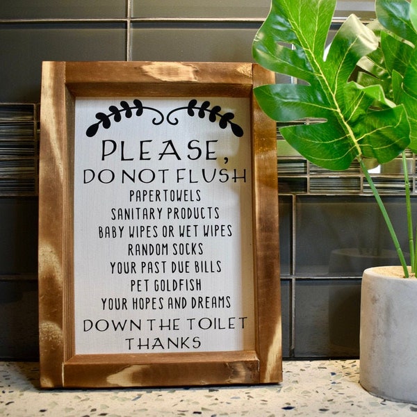 Please Don't Flush Sign | Outdoor Sign | Rv Sign | RV | Camping | Camping Sign | RV Rental Sign | Don't Flush | Bathroom Decor | RV Bathroom