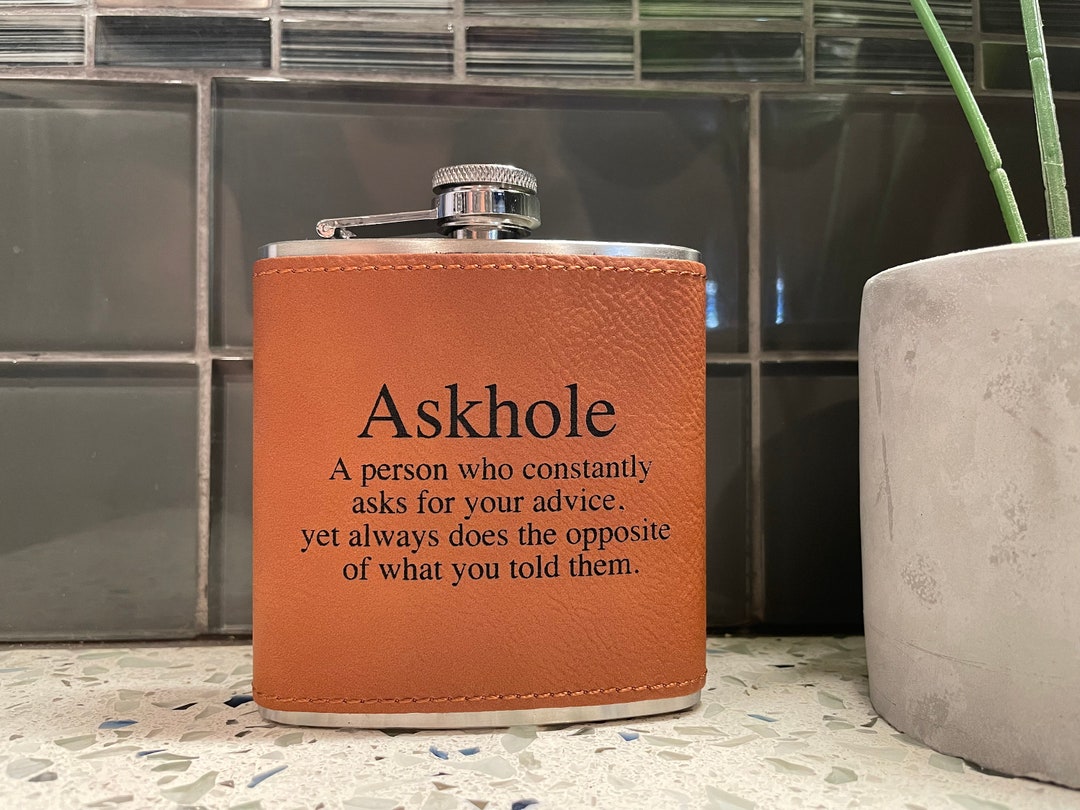 Personalized Leather Flask | Customized Flask | Drink Holder | Liquor ...