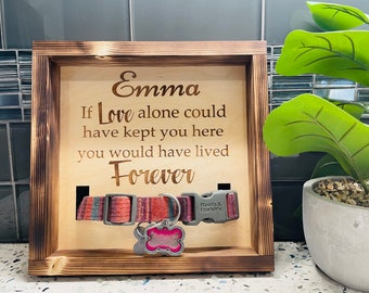 Personalized Dog Collar Pet Memorial Sign | Pet Memorial | Pet Keepsake | Pet Collar Holder | Pet Loss | Family Friend | Rainbow Bridge