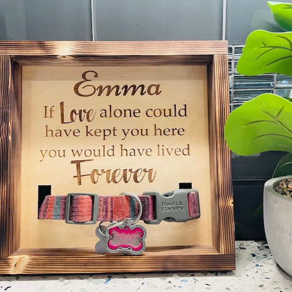 Personalized Dog Collar Pet Memorial Sign | Pet Memorial | Pet Keepsake | Pet Collar Holder | Pet Loss | Family Friend | Rainbow Bridge