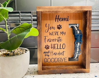 Personalized Dog Collar Pet Memorial Sign | Pet Loss | Pet Memorial | Collar Holder | Pet Keepsake | Dog Memorial Gift | Rainbow Bridge Gift