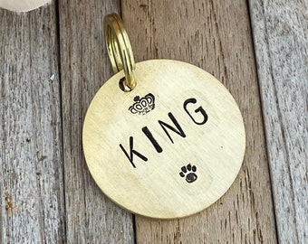 Gepersonaliseerde Dog Tag, Pet ID Tag, Gegraveerde Dog ID Tag, Hand gestempelde Custom Dog Collar Tag, Dog Tag voor honden of kat, Pet ID Tag, Dog Name Tag