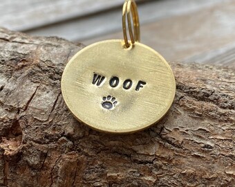 Hand Stamped Dog ID Tag, Custom Dog Collar Tag, Dog Tag for Dogs or Cat, Personalized, Pet ID Tag, Dog Name Tag Pet Tag, Kitten Cat ID Charm