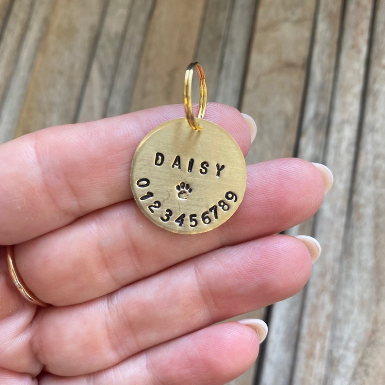 Hand Stamped Dog ID Tag Custom Dog Collar Tag Dog Tag for Etsy