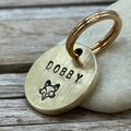 Luxury Hand Stamped Personalized Custom Pet ID NameTags with telephone number for Dogs and Cats in Solid Brass Aluminium product logo