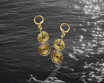 Gold Swirl Huggie Earrings