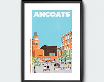 Manchester, Ancoats, Cutting Room Square Wall Print