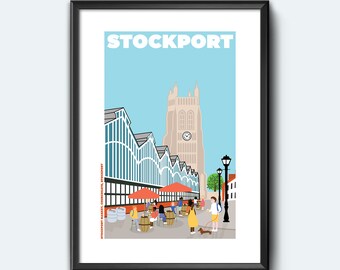 Stockport Market, Manchester Wall Print