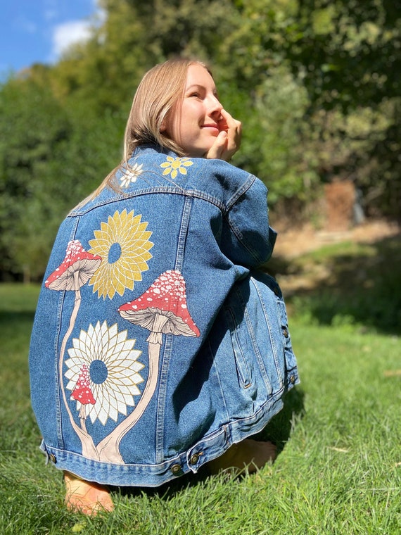 Giacca jeans dipinta clearance