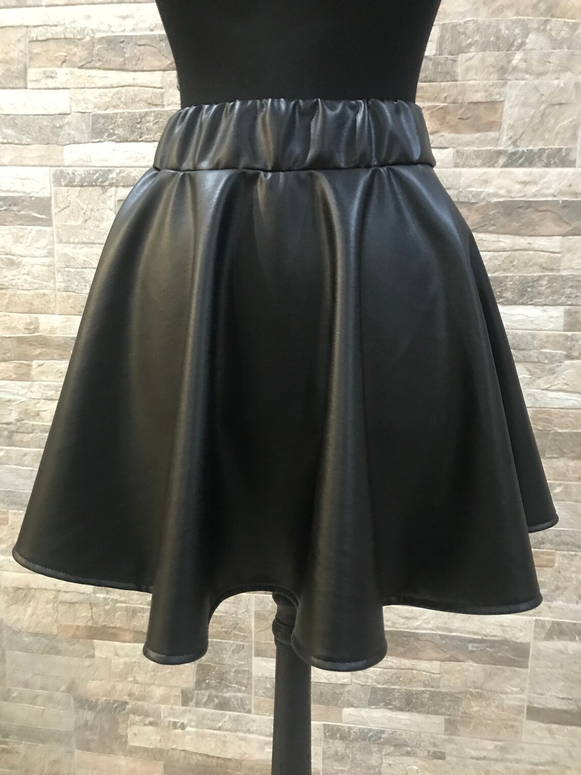 Black Polyurethane Fetish Elegant Women Leather Skirt A-line - Etsy
