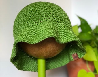 Summer Bucket Hat | Green Crochet Bucket Hat | Handmade Bucket Hat | Summer Cotton Beach Hat | Green Cottagecore Hat