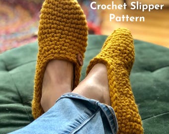 Retro Crochet Slipper Pattern, Crochet Slipper Download, PDF Pattern, Quick Easy Crochet Pattern, Crochet Gift Pattern, Vintage Style