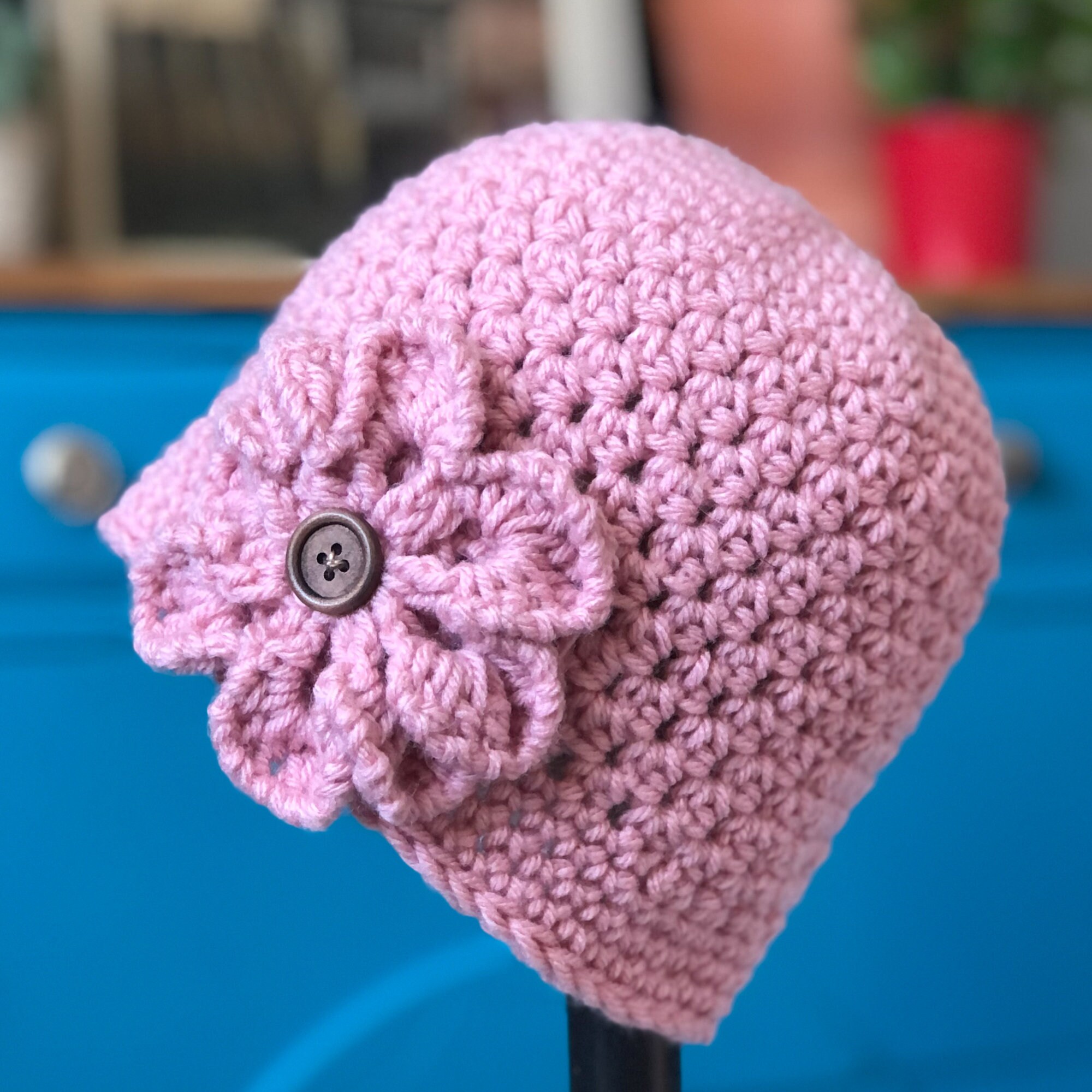 Ladies Pink Crochet Hat Women's Winter Hat Crochet Etsy Denmark