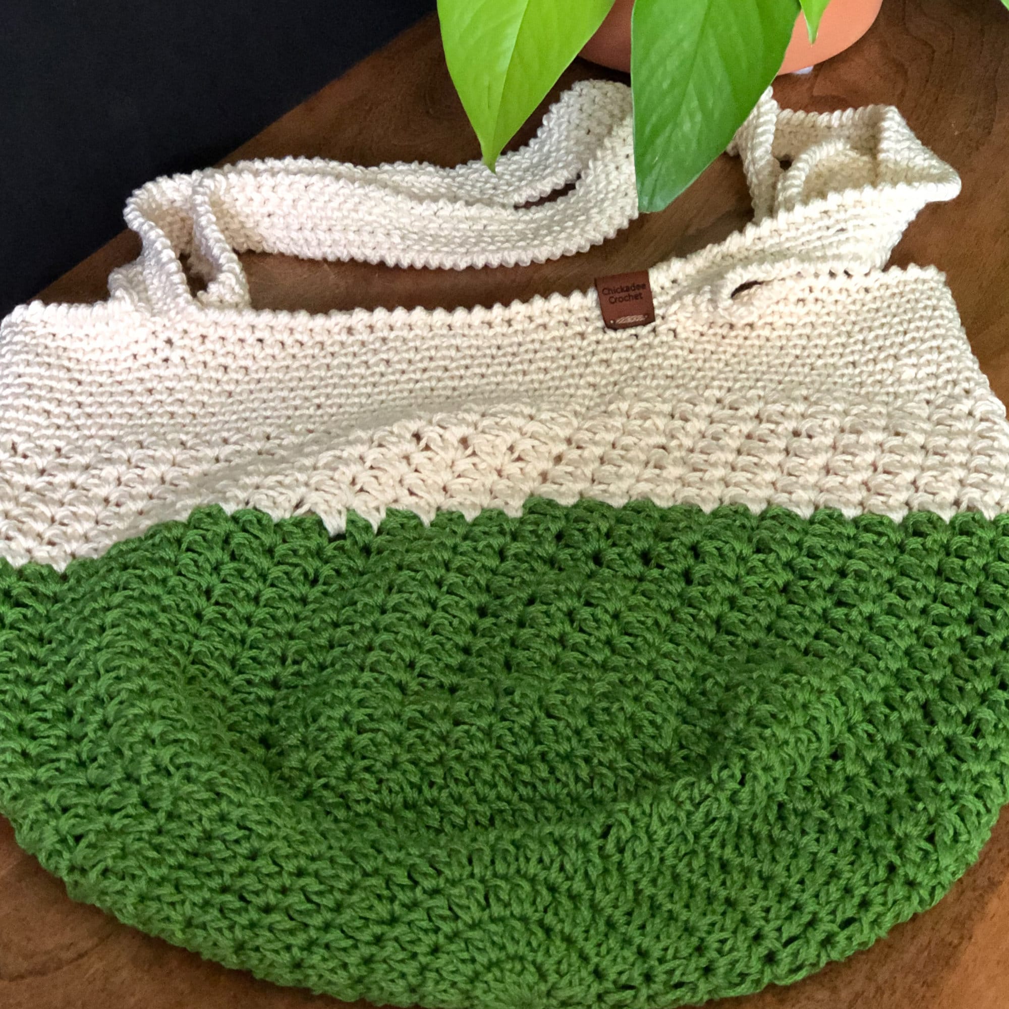 Green Crochet Market String Bag, Cotton Market Tote. Eco