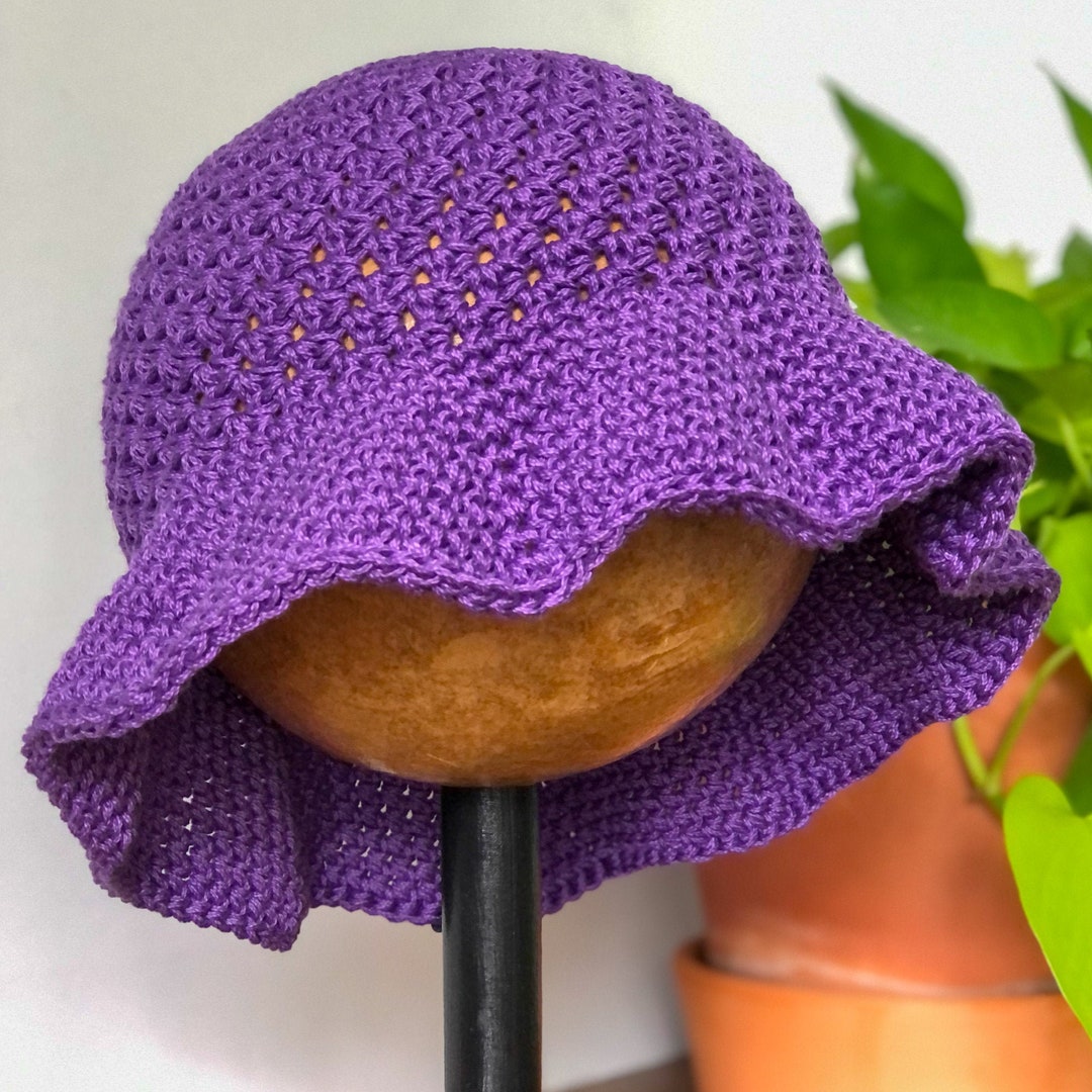 Summer Bucket Hat Purple Crochet Bucket Hat Handmade Etsy UK